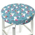 thumbnail image 3 of Lsque Rabbit And Rainbow Round Bar chair cushion covers Velvet Fabric Premium Comfort Protects from Scratches and Stains for 14-17 Inch Chair- 14 inch, 3 of 7