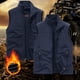 thumbnail image 1 of Camiseta sin mangas con cuello alto para hombre, color liso, para exteriores, con múltiples bolsillos, informal, de terciopelo y poliéster., 1 of 9