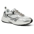 thumbnail image 4 of LUCKY STEP Lace Up Mesh Lightweight Fashion Sneakers Casual Running Shoes,White/Silver,Womens, 4 of 6