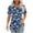 Blue#03, variant on JTZGDY Summer Shirts for Women Casual Ruched Pleated Short Sleeve Crewneck Graphic T-Shirts Cute Floral Printed Ladies Flowy Tunic Blouse Beige#01 M