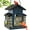 Metal 2, variant on Vintage Metal Outdoor Bird Feeder with Triple Feeders, Large-Capacity Iron Alloy Mesh Feeder for Finch Cardinal Chickadee, Easy-Hang Chains & Window Cut-Outs (Outdoor Wild Bird Feeder)