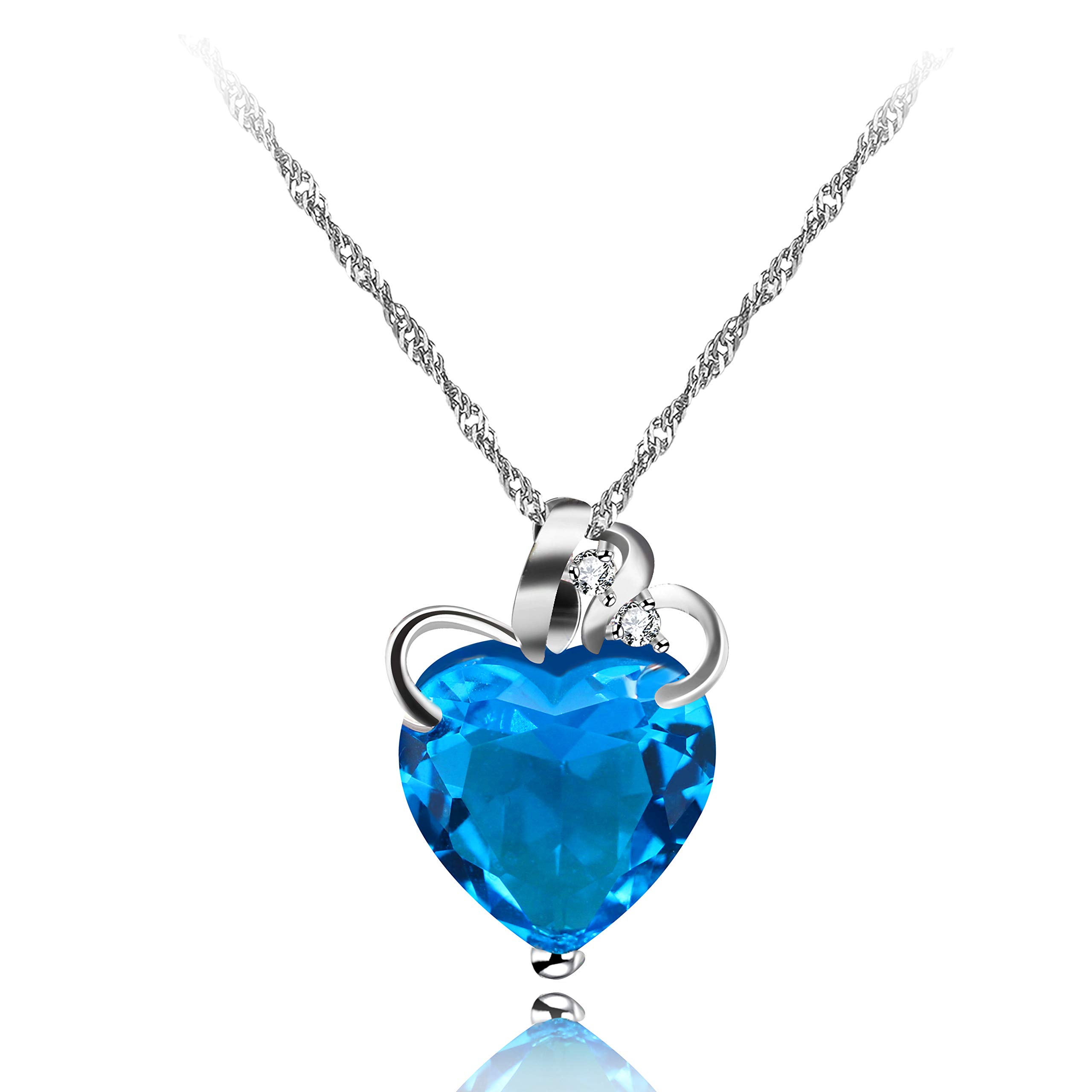 Uloveido Womens Fashion Love Heart Pendant Necklace Wedding Promise