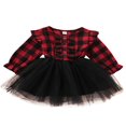 thumbnail image 1 of EIMELI Robe à Carreaux pour Bébé Filles Robe Tutu en Maille Tenue de Fête de Noël, 1 of 6