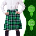 thumbnail image 2 of Skeleteen Irish Plaid Green Kilt - Scottish Green Pleated Costume Tartan Skirt Kilts Clothing for Men and Women, 2 of 5