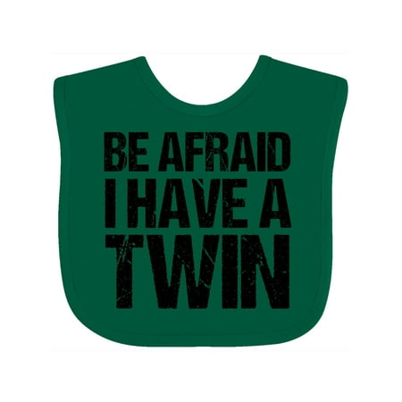 

Inktastic Be Afraid I have a Twin Gift Baby Boy or Baby Girl Bib