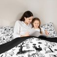 thumbnail image 4 of Manfei Happy Halloween Ghost Bedding Comforter Set 7 Pieces,Spooky Pumpkin Cat Full Bedding Set,Sketch Black Bats Fitted Sheet Flat Sheet For Children,Microfiber Bedroom Decor Reversible, 4 of 8