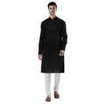 thumbnail image 4 of Ethnix Men's Indian Mandarin Collar Pure Cotton Textured Kurta Tunic Pajama Set; Black; MD, 4 of 4