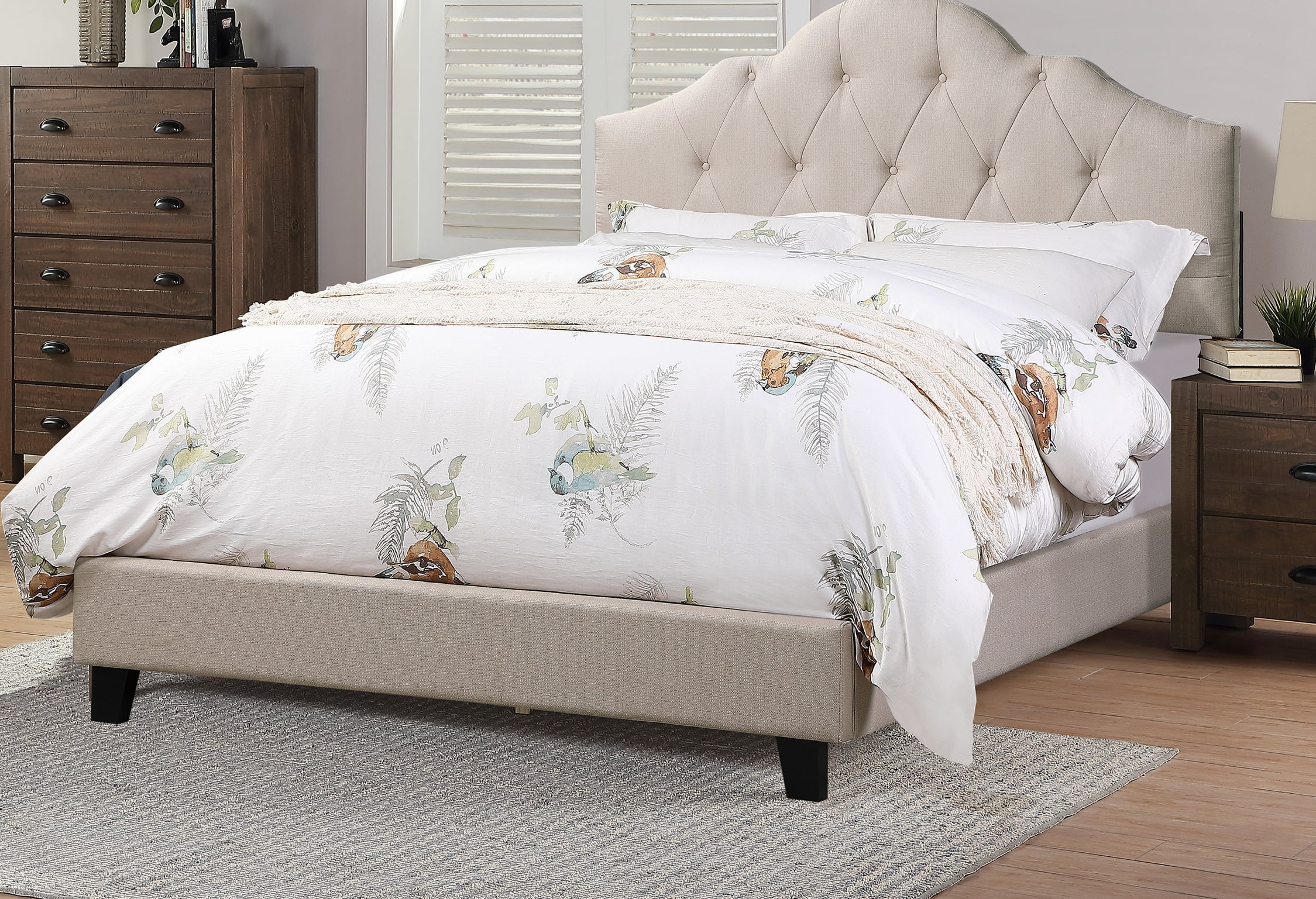 Baxton studio eliza modern & contemporary light beige fabric. walmart