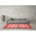 thumbnail image 3 of Ahgly Company Machine Washable Indoor Square Oriental Red Traditional Area Rugs, 4' Square, 3 of 4