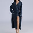 thumbnail image 7 of Womens & Mens Cotton Robes Hooded Bathrobe Super Soft Nightgown with Pockets Unisex Cozy Warm Comfy Sleepwear, 7 of 7