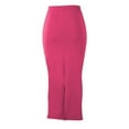 thumbnail image 3 of Dpytoraw Women's Solid Color Slim Fit High Waist Thickened Midi Skirt For Casual And Evening Wear Plus Size Bodycon Skirt with Control Top Pink, 3 of 3