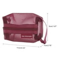 thumbnail image 2 of Unique Bargains 1Pc Lightweight Square Mesh Makeup Bag for Travel Nylon Red, 2 of 6
