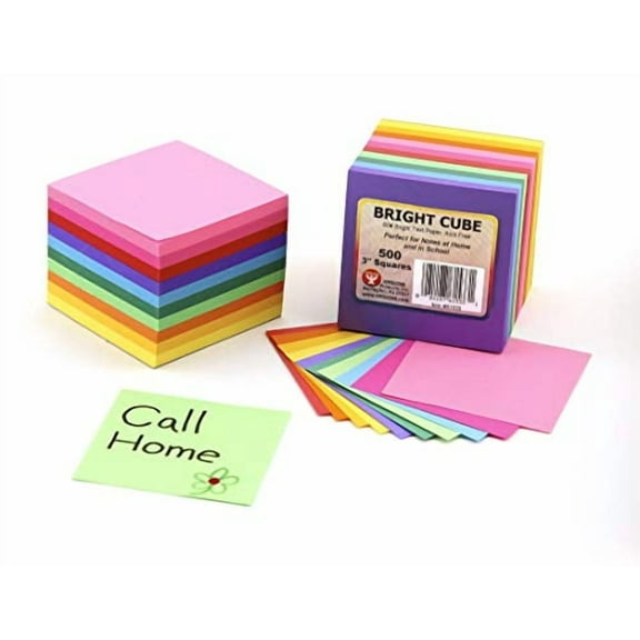 Hygloss Paper Cube 3"X3" 500 Sheets/Pkg-Assorted Bright Colors