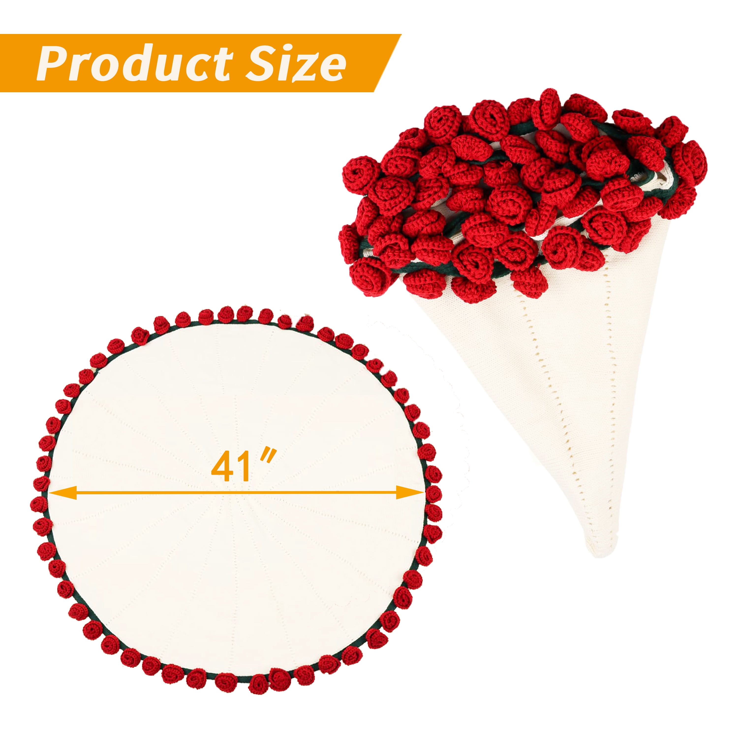 Hyindoor 41" Rose Flower Bouquet Blanket, Soft and Lightweight Knitted Throw Blankets Gifts for Birthday Wedding Mother's Day Valentine’s Day Christmas Home Decor