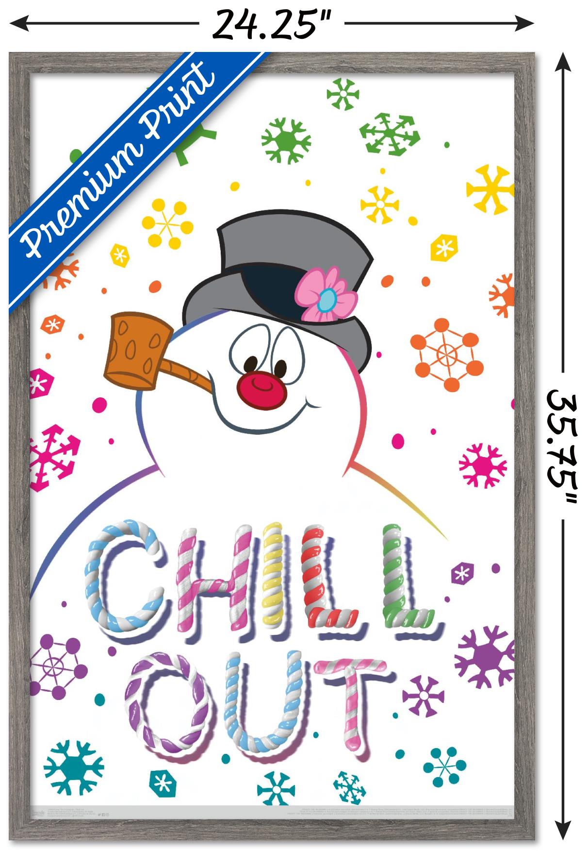 Frosty The Snowman - Chill Out Wall Poster, 22.375" x 34", Framed