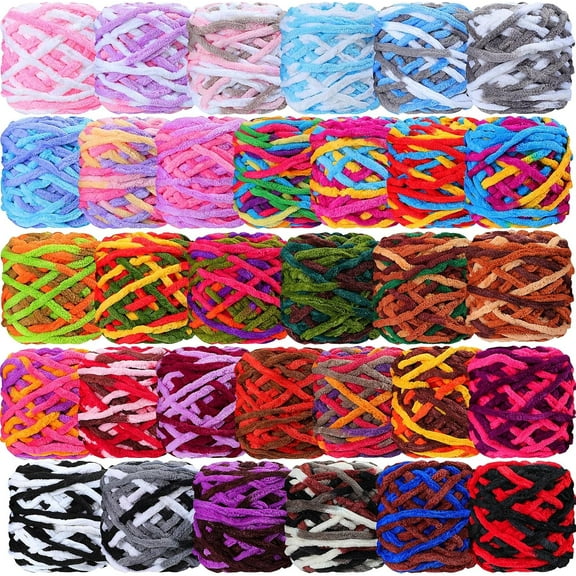 BZPIZ Flash Giant Chunky Yarn for Crocheting Bulky Thick Fluffy Yarn for Knitting,Tie-Dye Multicolor Fluffy Jumbo Yarn for Hand Knitting Blanket, Soft Plush Yarn