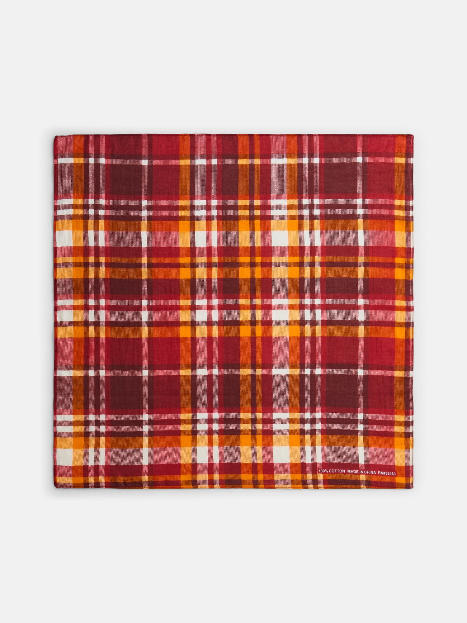 Way To Celebrate Thanksgiving Women’s Harvest Plaid Bandana, One Size, Rust