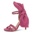 thumbnail image 2 of FSJ Women Open Toe Crisscross Strap Bowknot Sandals Thin Buckled Ankle Strap Stiletto High Heels Elegant Prom Party Shoes Size 8 Pink, 2 of 5
