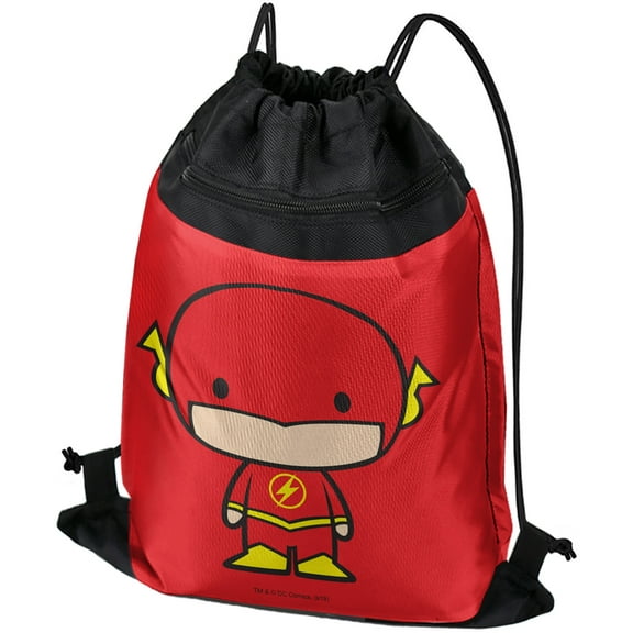 The Flash Cute Chibi Character Drawstring Backpack Sports Bag Sackpack 17" x 13", Perfect for Gym, Yoga or Practice