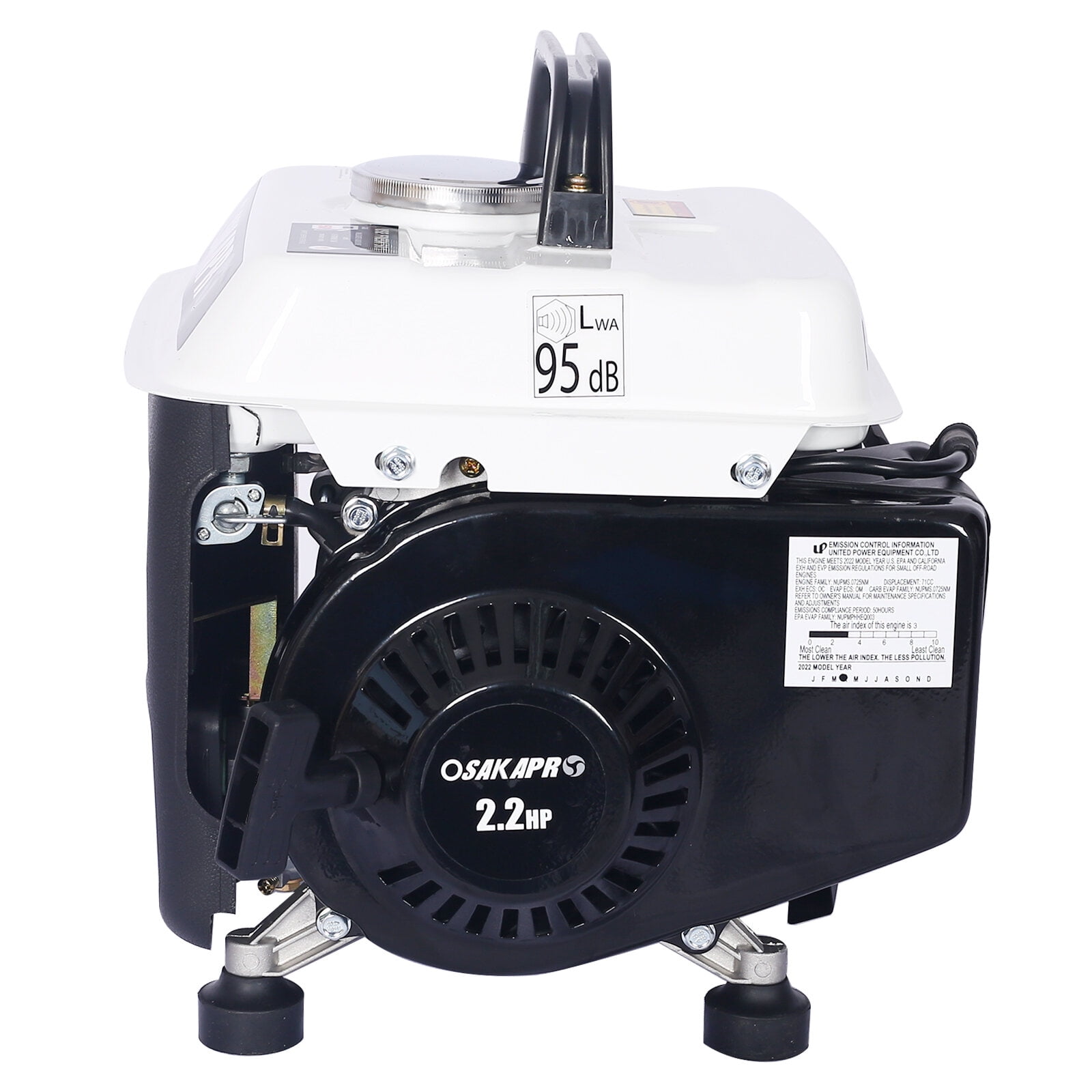900W Portable Gas Generator, 71CC 2-Stroke EPA Compliant Outdoor Generator with Low Noise for Camping, Home & Emergency Use