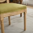 thumbnail image 5 of MIKIBAMA French Country Linen Dining Chairs Set of 2 Upholstered Dining Room Chairs with Round Back and Wood Legs, 5 of 10
