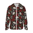 thumbnail image 1 of Fotbe Red Rose Skull Chaqueta con Protección Solar UPF 50+ para Hombre y Mujer, Camisa con Capucha y Bolsillos-Large, 1 of 7