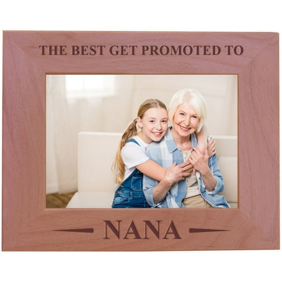 CustomGiftsNow The Best Get Promoted To Nana - Wood Picture Frame - Fits 5x7 Inch Picture (Horiztonal)