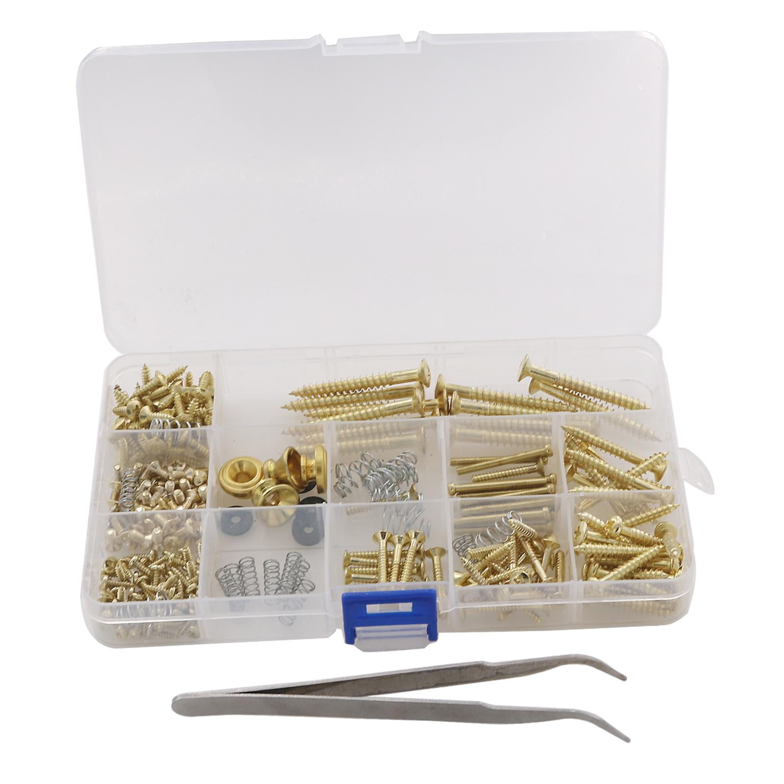 Rushawy 262Pcs Guitar Screw Guitar Repairing Screw Set for Pickguard Guitar Bass Golden