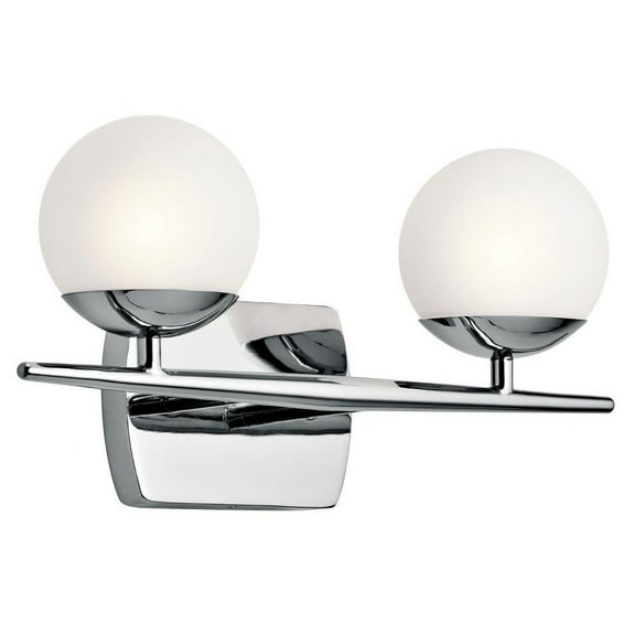 -2 Light Bathroom Light Fixture Approved for Damp Locations-with Mid-Century/Retro Inspirations-7.75 inches Tall By 16.5 inches Wide Bailey Street