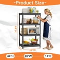 thumbnail image 2 of Clearance! 4 Tier 44"H 28"W 14"D Heavy Duty Garage Shelving, Double Columns Adjustable Thickened Waterproof Steel Shelves for Small Garage Office Closet Retail Space, 2 of 8