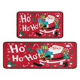thumbnail image 2 of Kitchen Rug Set of 2 Absobent Christmas Kitchen Mats for Floor,Happy New Year Santa Claus Gift Ho Kitchen Floor Mat for Bathroom,Room Cook (47x17+30x17 Inches), 2 of 7
