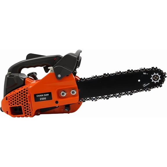 AKSDSGA 12" Top Handle Chainsaw 25.4CC 2-Stroke Engine Gasoline Chainsaw 9000RPM Handheld Cordless Petrol Chain Saw for Gardening Wood Cutting