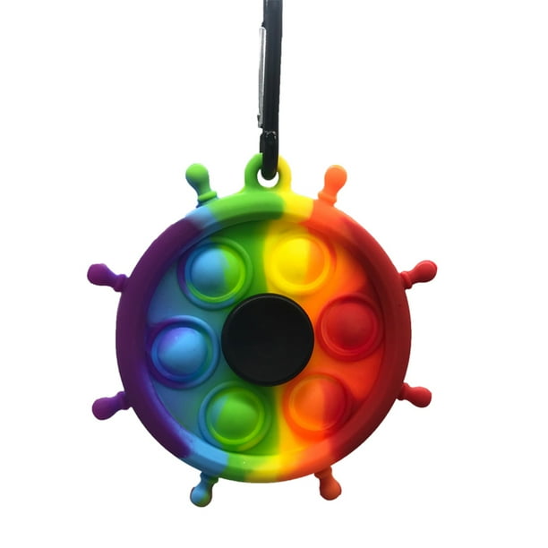 Rueda De Juguete Para Apretar Simple Y Diseño De Timón Llavero De Burbuja Juguete Sensorial Alivio Del Estrés Juguetes De Mano Para Niños Adultos seitruly FN006663-01