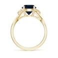 thumbnail image 2 of ANGARA Natural 2.2 ct Blue Sapphire Crossover Engagement Ring in 14K Yellow Gold for Women (Size-8mm) | September Birthstone, Anniversary, Jewelry Gift for Women | Natural Sapphire Ring, 2 of 10