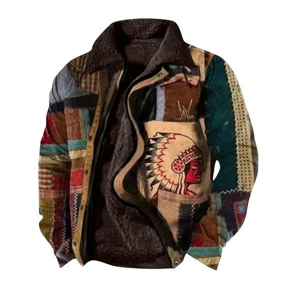 Wavsuf Men's Corduroy Jacket Winter Jackets Heavyweight for Men for Men Coats Brown Size 2XL