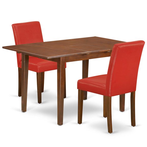 East West Furniture Dining Room Set Mahogany, MLAB3-MAH-72