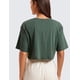 thumbnail image 2 of Remera CRZ YOGA Crop Top de Algodón Pima Gris Oliva M, 2 of 5