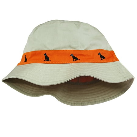 Little Me Safari Twill Bucket Toddler Boys Sun Hat Khaki Beige Orange Dog 2T-4T