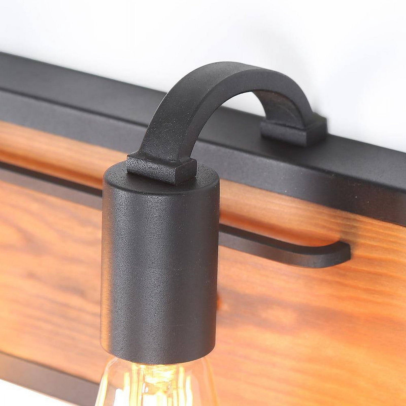 LNC 2-Light Black and Brown Farmhouse Bathroom Vanity Light,14.2"L x 4.3"D x 5.9"H