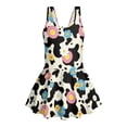 thumbnail image 4 of Xixirimido Cow Spot Daisy Print Girls Swimsuit Sleeveless One Piece Skirted Swimwear Modest Hawaiian Bathing Suit for Beach Water Park Kids Swim Dress, 10-11 Years, 4 of 7