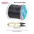 thumbnail image 2 of 1 Roll 109.36 Yard Black Stretch Cord 2 Pcs Big Eye Beading Needles 2 Pc Scissor Elastic Thread Jewelry Tools Set for Necklace Bracelet Making, 2 of 7