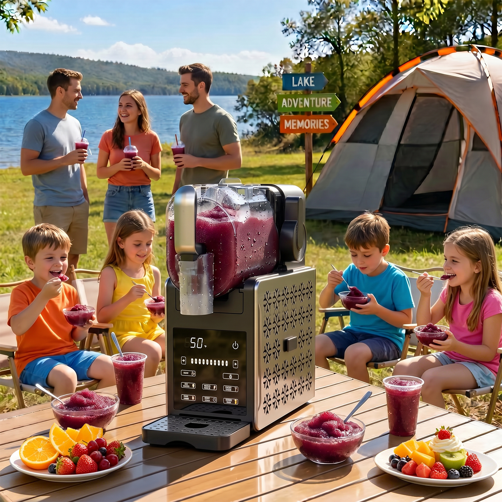 1.9L Slushie Machine & Soft Serve Ice Cream Maker with Rapid Freezing,8-in-1 85Oz Frozen Drink Machine, Slushie Maker, Margarita Machine for Home