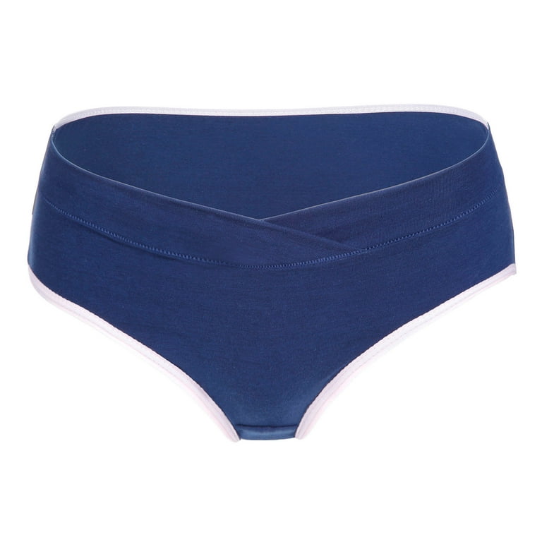 HUPOM Ladies Panties Womens Underwear High Waist Leisure Tie Drop Waist  Blue M