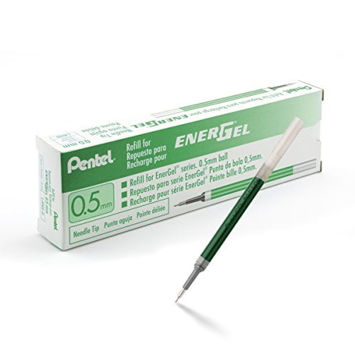 Pentel Refill Ink for EnerGel Gel Pen, 0.5mm, Needle Tip, Green Ink ...