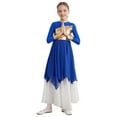 thumbnail image 4 of iiniim Kids Girls Long Sleeve Tunic Dress Dancewear Size 6-16 Royal Blue 14, 4 of 7