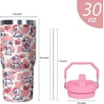 thumbnail image 2 of 30 oz Pink Cow Tumbler with Handle and Flip Straw, Stainless Steel Insulated Cup with Lid and Straw,Travel Coffee Mug Water Bottle,Christmas Birthday Mothers Day Gifts for Women Animal Lovers, 2 of 6