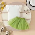 thumbnail image 3 of Hienoo Newborn Girls Outfits Ruffle Bowknot Ribbed T-Shirt and Tutu Skirt Set, 3 of 3