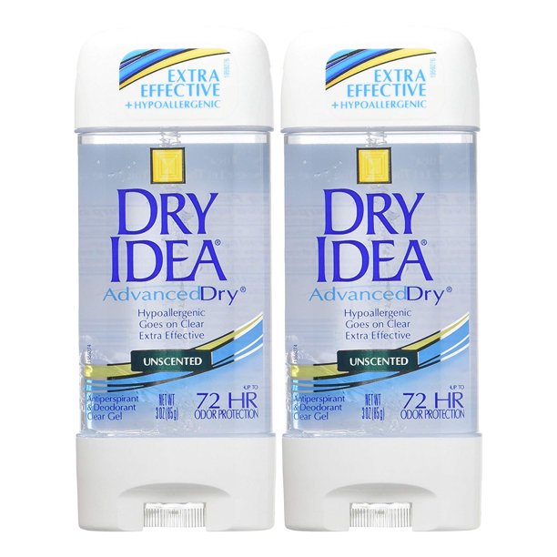 Dry Idea Unscented Clear Gel Antiperspirant Deodorant, 3 ounce, 2 Pack