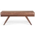 thumbnail image 3 of Chanelle 48 in. W Rectangle Ottoman Bench in Distressed Umber Brown Faux Leather, 3 of 9