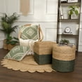thumbnail image 4 of · REDEARTH · Cube Pouf Foot Stool Ottoman - Jute Braided Pouffe Poof Accent Sitting Footrest for The Living Room, Bedroom, Nursery, Patio, Lounge - Set of 2 (14.5”x14.5”x16”; Natural Olive), 4 of 8